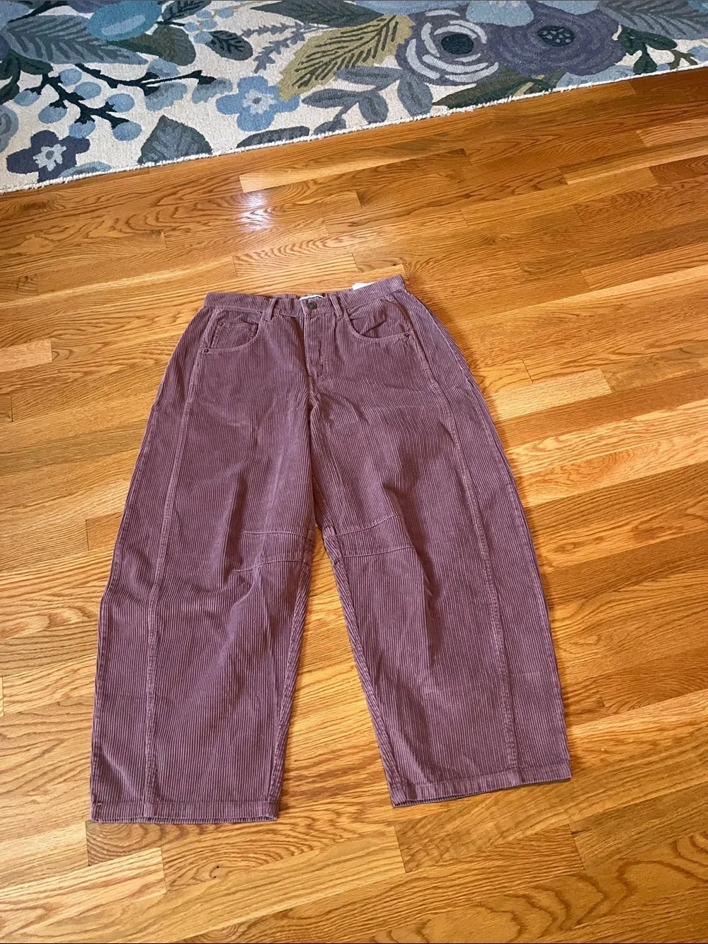 Free People We The Free Good Luck Mid-Rise Cord Barrel Jeans 28 NWT